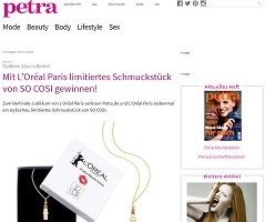 So Cosi Halskettte Gewinnspiel, Petra Gewinnspiel