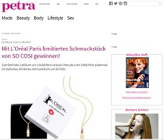 So Cosi Halskettte Gewinnspiel, Petra Gewinnspiel