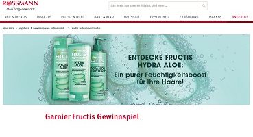 Garnier Fructis Produkt-Pakete Gewinnspiel, Rossmann Gewinnspiel