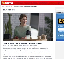 Omron Blutdruckmessgerät Gewinnspiel, TV Digital Gewinnspiel