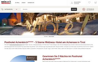 Tirol Kurzurlaub Gewinnspiel, Weinwelt Gewinnspiel