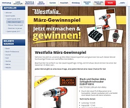 Black und Decker Akku Schlagbohrschrauber Gewinnspiel, Westfalia Gewinnspiel