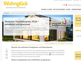 Deutscher Traumhauspreis 2018, Wohnglück Gewinnspiel