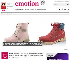 Rieker Schnürboots Gewinnspiel, emotion Gewinnspiel