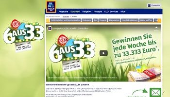 Aldi 6aus33 Gewinnspiel, Aldi Gewinnspiel