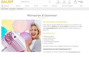 Baur 5000 Euro Gewinnspiel, Baur Gewinnspiel