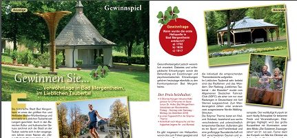 Bad Mergentheim Urlaub Gewinnspiel, Blickpunkt Gesundheit Gewinnspiel