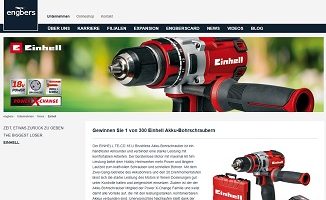 Einhell Akku-Bohrschrauber Gewinnspiel, Engbers Gewinnspiel