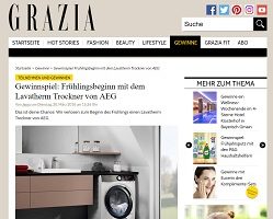AEG Lavatherm Gewinnspiel, Grazia Gewinnspiel