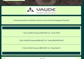 Vaude Rucksack Gewinnspiel, MTB-Sport Gewinnspiel