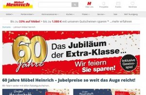 Möbel Heinrich Jubiläums-Gewinnspiel, Möbel Heinrich Gewinnspiel
