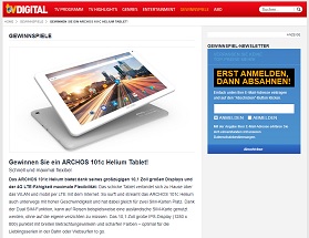 Archos Tablet Gewinnspiel, TV Digital Gewinnspiel