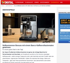 Saeco Kaffeevollautomat Gewinnspiel, TV Digital Gewinnspiel