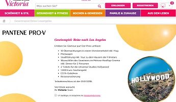 Los Angeles Reise Gewinnspiel, Victoria Gewinnspiel