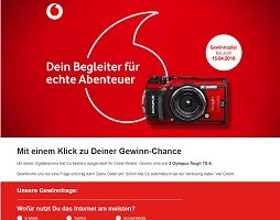 Olympus Kamera Gewinnspiel, Vodafone Gewinnspiel