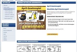 Kärcher Hochdruckreiniger Gewinnspiel, Westfalia Gewinnspiel