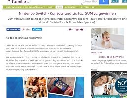 Nintendo Switch Gewinnspiel, familie.de Gewinnspiel