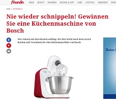 Bosch Küchenmaschine Gewinnspiel, freundin Gewinnspiel