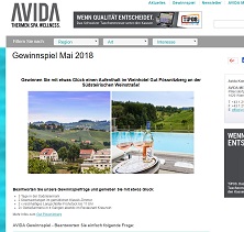 Südsteiermark Urlaub Gewinnspiel, Avida Gewinnspiel