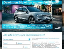 VW Tiguan Gewinnspiel, Burda Gewinnspiel