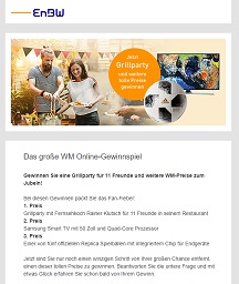 Samsung Smart TV Gewinnspiel, EnBw Gewinnspiel