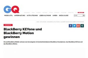 BlackBerry Smartphone Gewinnspiel, GQ Gewinnspiel
