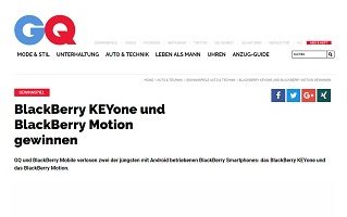 BlackBerry Smartphone Gewinnspiel, GQ Gewinnspiel