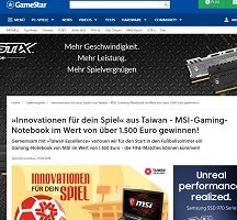 MSI Gaming-Notebook Gewinnspiel, GameStar Gewinnspiel