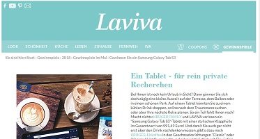 Samsung Galaxy Tab S3 Gewinnspiel, Laviva Gewinnspiel