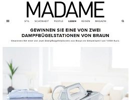 Braun Dampfbügel-Station Gewinnspiel, Madame Gewinnspiel