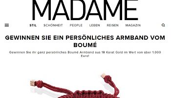 Boumé Armband Gewinnspiel, Madame Gewinnspiel