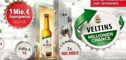 Veltins Millionenchance Code eingeben, Veltins Gewinnspiel