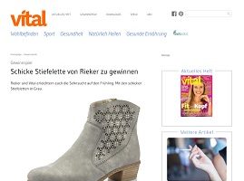 Rieker Stiefeletten Gewinnspiel, Vital Gewinnspiel