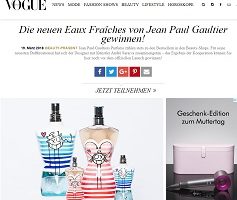 Jean Paul Gaultier Duft Gewinnspiel, Vogue Gewinnspiel