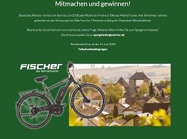 Fischer E-Bike Gewinnspiel, Weintor Gewinnspiel