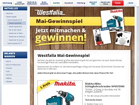Makita Akku-Schlagbohrschauber Gewinnspiel, Westfalia Gewinnspiel