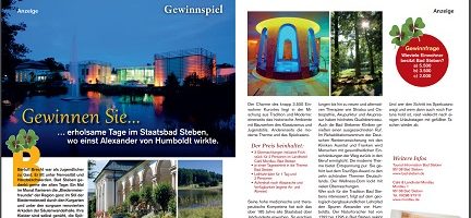 Bad Steben Urlaub Gewinnspiel, Blickpunkt Gesundheit Gewinnspiel