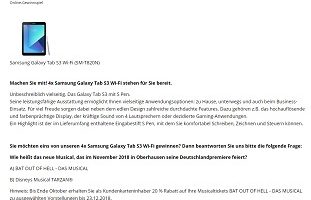 Samsung Galaxy Tab S3 Gewinnspiel, CityPower Gewinnspiel