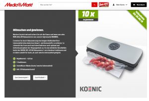 Koenic Vakuumierer Gewinnspiel, MediaMarkt Gewinnspiel