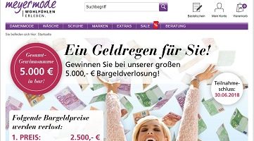 Meyer Mode Bargeld Gewinnspiel, Meyer Mode Gewinnspiel