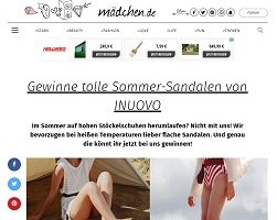 Inuovo Sommer-Sandalen Gewinnspiel, Mädchen Gewinnspiel
