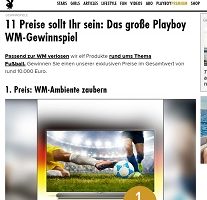 Playboy WM Gewinnspiel, Playboy Gewinnspiel