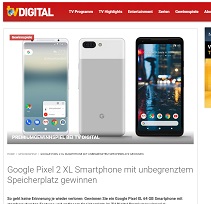 Google Pixel Gewinnspiel, TV Digital Gewinnspiel