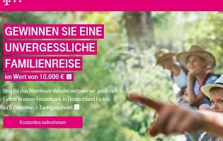 Telekom Familienurlaub Gewinnspiel, Telekom Gewinnspiel