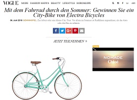 Electra Bicycles Citybike Gewinnspiel, Vogue Gewinnspiel