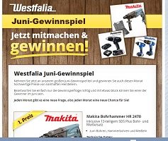 Makita Bohrhammer Gewinnspiel, Westfalia Gewinnspiel