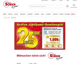 Wohn Schick Gutschein Gewinnspiel, Wohn Schick Gewinnspiel