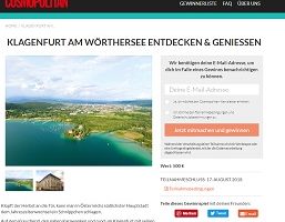 Wörthersee Kurzurlaub Gewinnspiel. Cosmopolitan Gewinnspiel