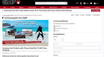 Heavy Metal Kreuzfahrt Gewinnspiel, EMP Gewinnspiel