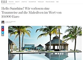 Malediven Reise Gewinnspiel, Elle Gewinnspiel